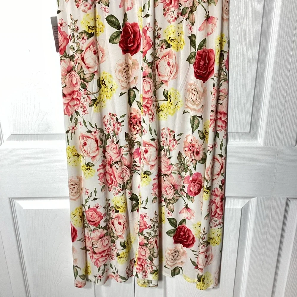 By Design Brand Floral V-Neck Maxi Dress Vintage Rose Nordstrom Tag NWT 1X - Picture 5 of 12